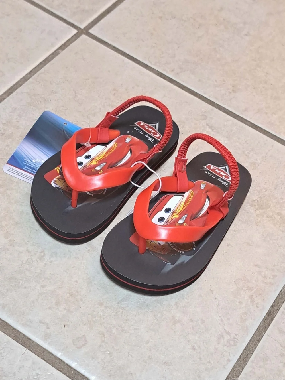 Disney Pixar Cars Lightning McQueen Toddler Flip-Flops - Toddle Kids Size 7C/8C